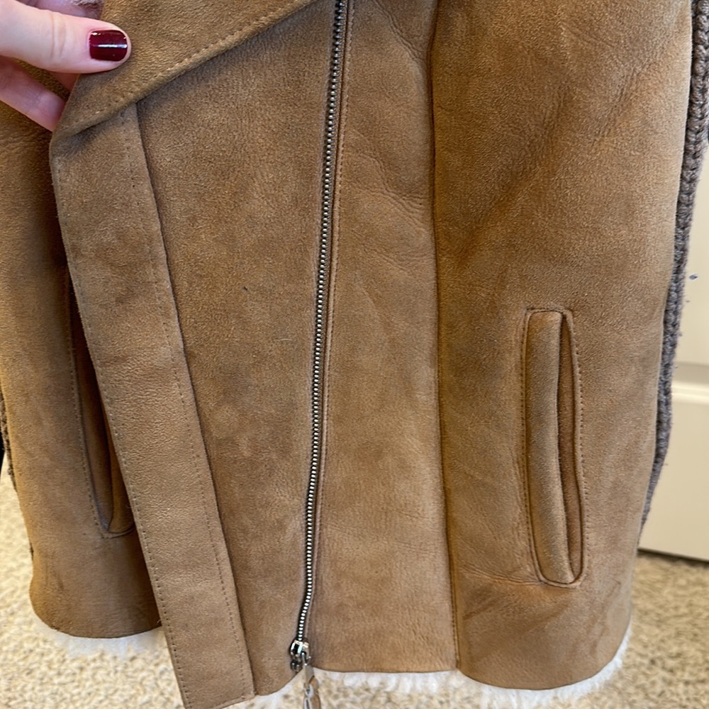 JOIE Brinley Lamb Fur Suede Vest in Natural - Picture 11 of 14